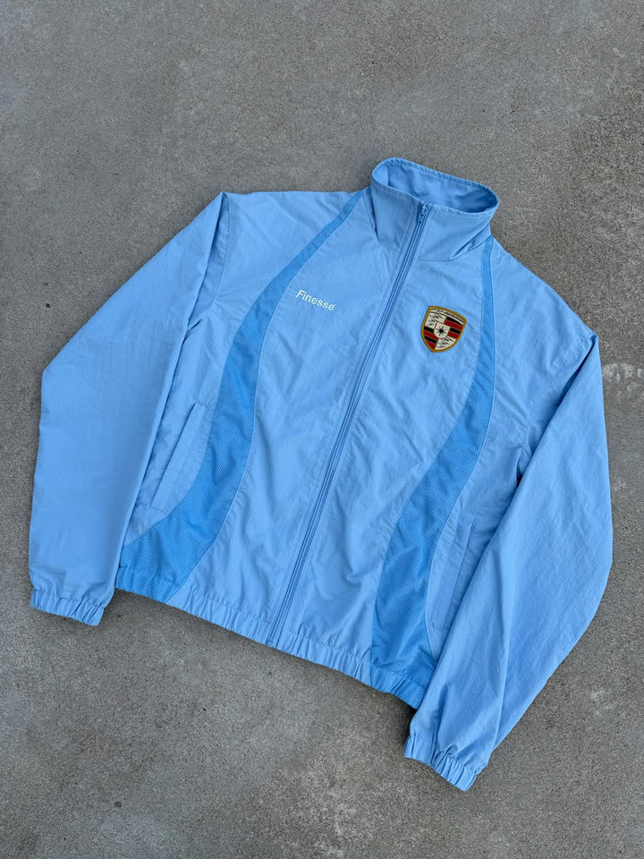 911 Zip Jacket Blue - flat lay - Finesse