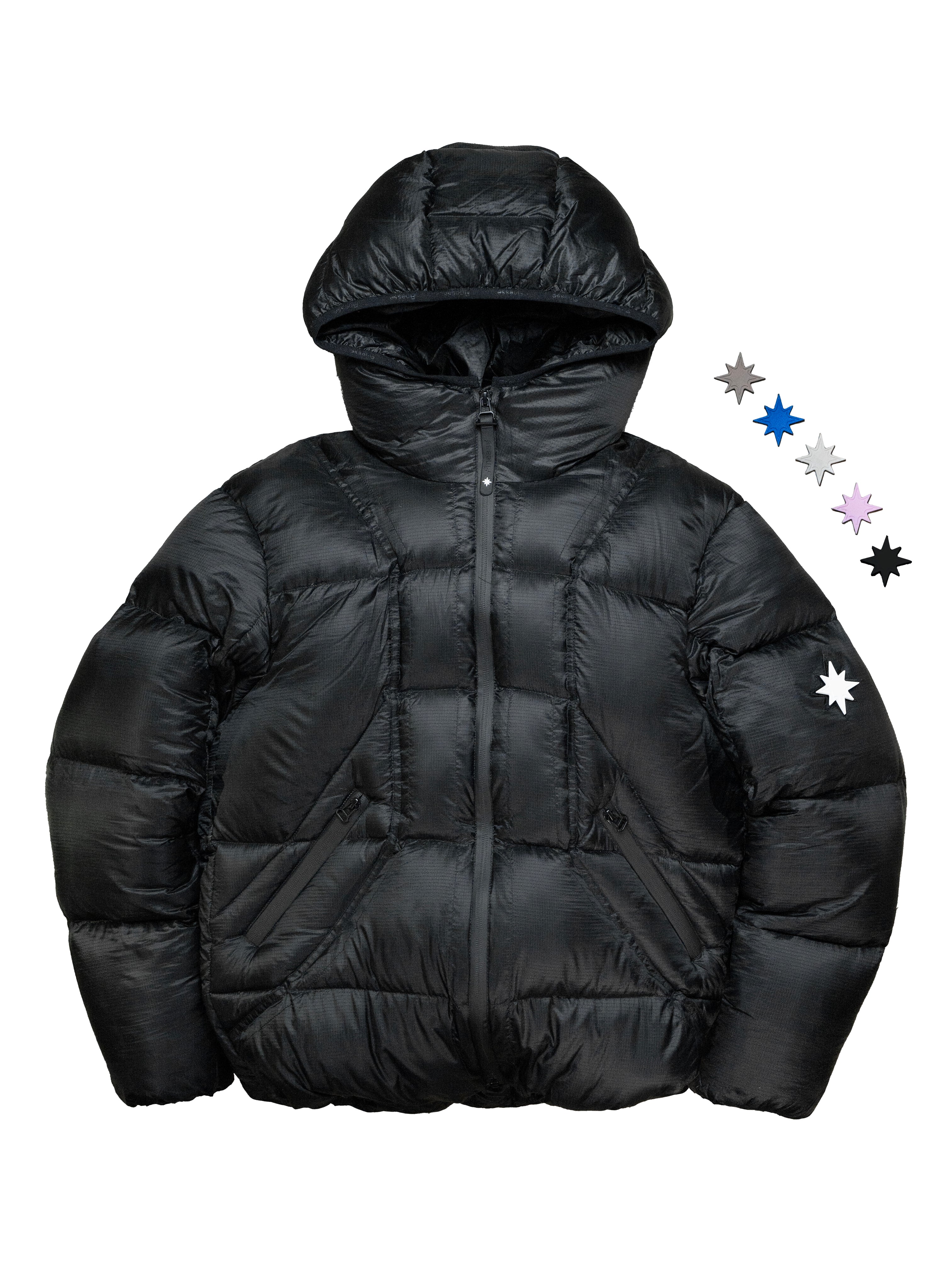 Doudoune Finesse Alive Puffer Jacket noire présentée sur fond blanc