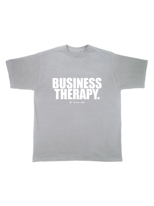 “BUSINESS THERAPY” KHAKI PUFF TEE