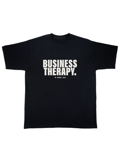 TEE "BUSINESS THERAPY" BLACK PUFF