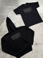 TEE "BUSINESS THERAPY" BLACK ON BLACK PUFF