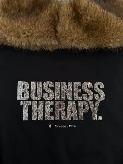 Zoom sur l’imprimé Business Therapy du Crew Neck Business Therapy FUR.