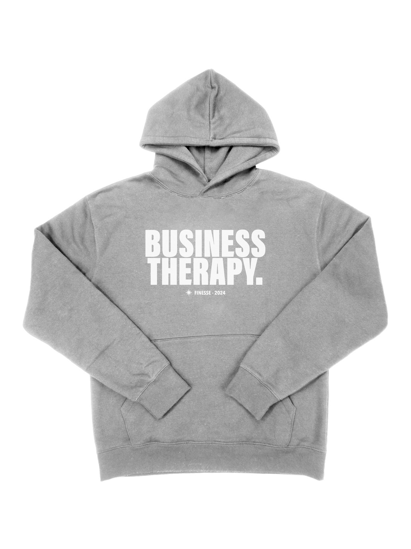 HOODIE "BUSINESS THERAPY" GREY PUFF