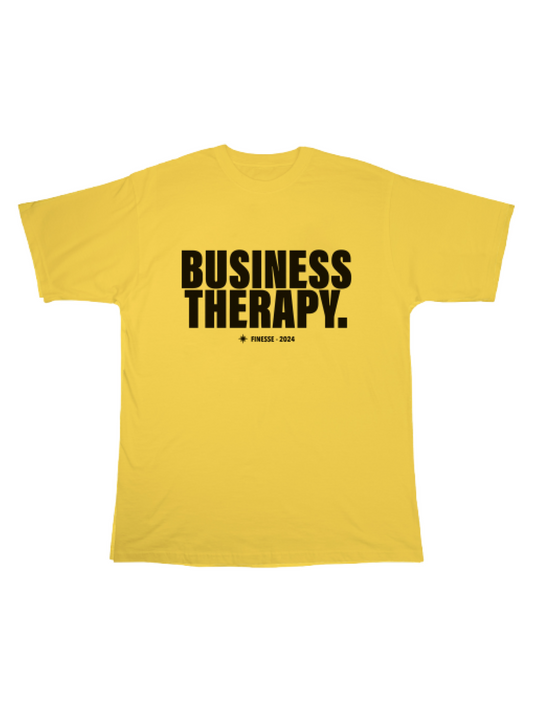 TEE "BUSINESS THERAPY" YELLOW PUFF
