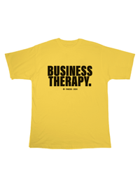 “BUSINESS THERAPY” YELLOW PUFF TEE
