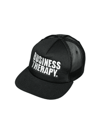 TRUCKER CAP "BUSINESS THERAPY" BLACK