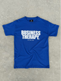 “BUSINESS THERAPY” TEE BLUE PUFF
