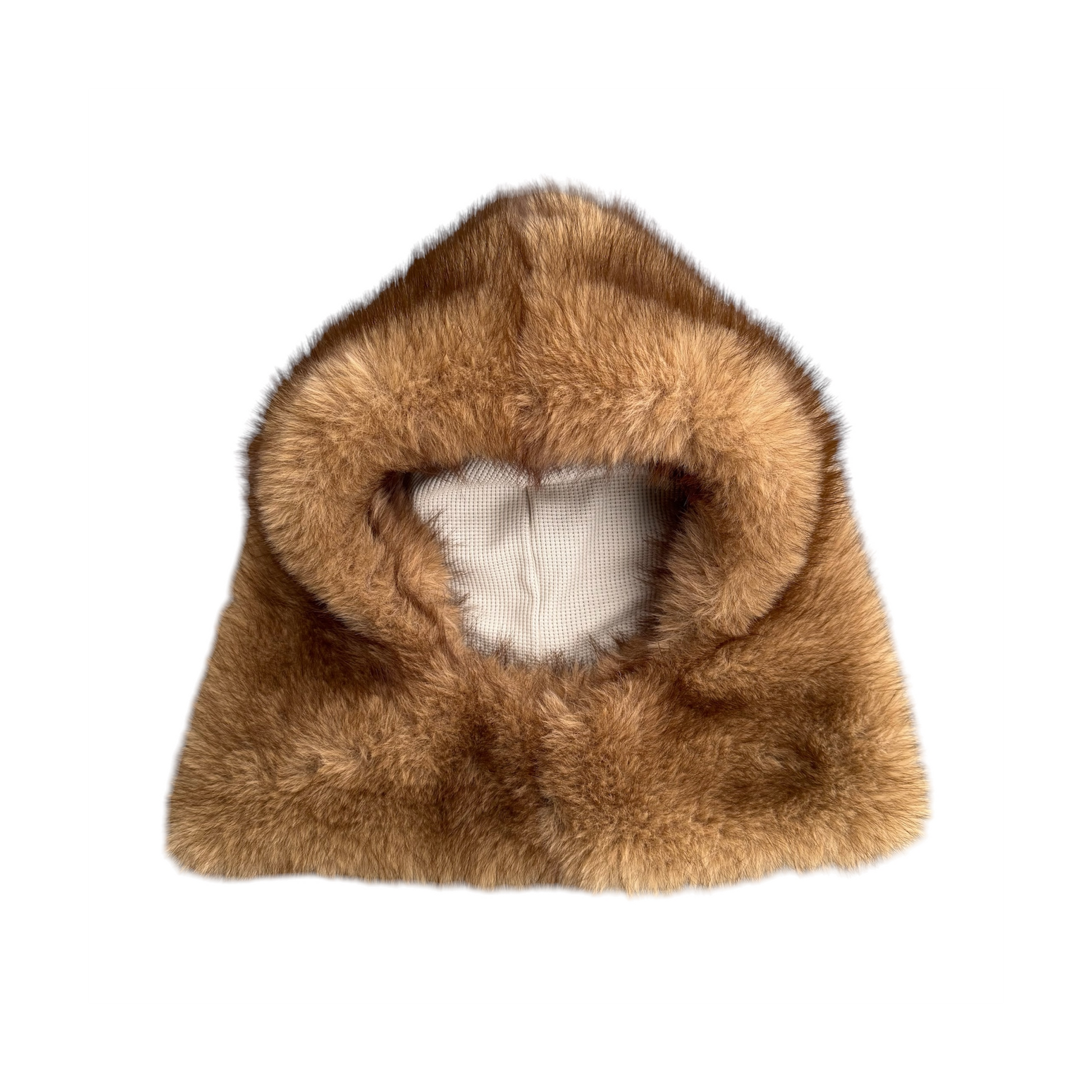 Capuche FUR HOOD présentée en packshot sur fond blanc