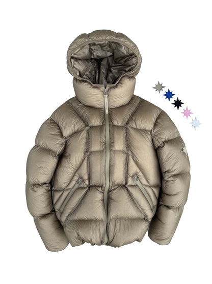 Doudoune Finesse* Alive Puffer Jacket Light Bronze vue de face sur fond blanc.