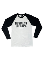 BASEBALL TEE "BUSINESS THERAPY" black/white