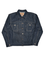 Finesse Denim Vest en backshot présentée à plat sur fond blanc.