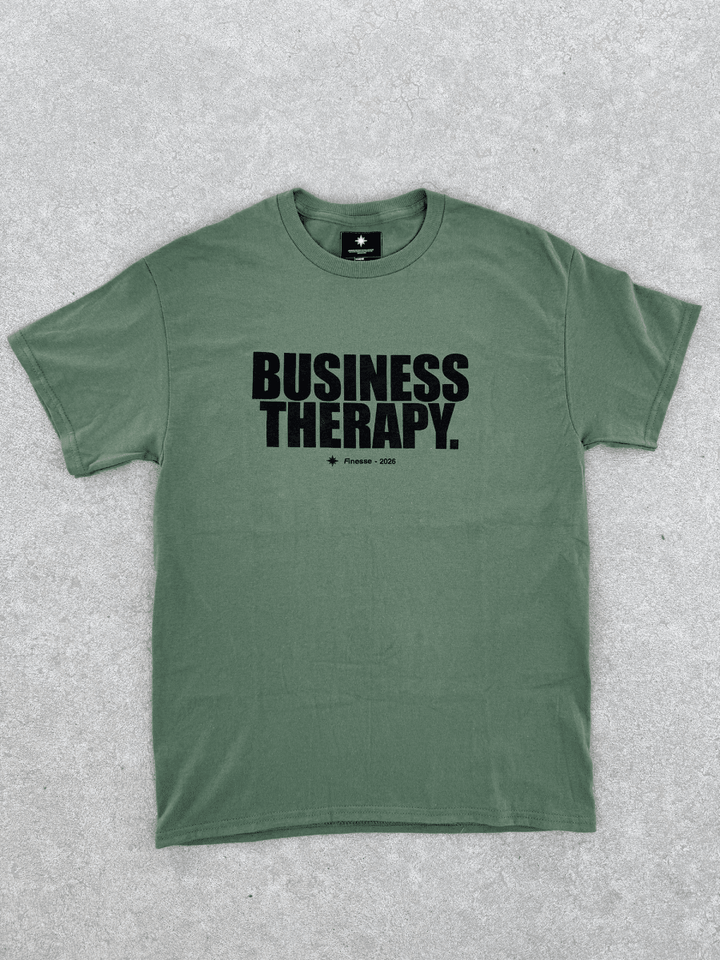 KHAKI "BUSINESS THERAPY" T-SHIRT