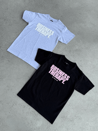 “BUSINESS THERAPY” KHAKI PUFF TEE