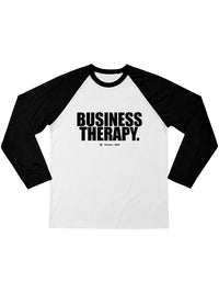 BASEBALL TEE "BUSINESS THERAPY" black/white