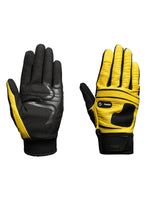 Gants Finesse Leather Gloves effet crocodile jaunes, sur fond blanc