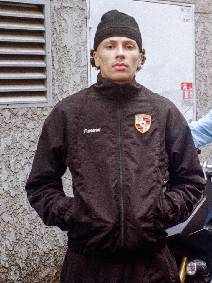 Model wearing the Guangzhou Skull Beanie - Finesse lookbook