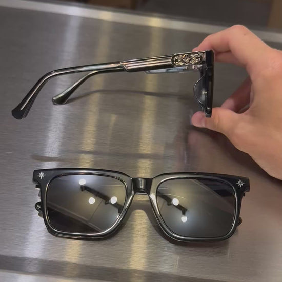 Vidéo en gros plan montrant les détails des lunettes Finesse Sunglasses Series 01.