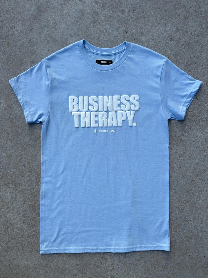 Business Therapy Tee Baby Blue - flat lay - Finesse